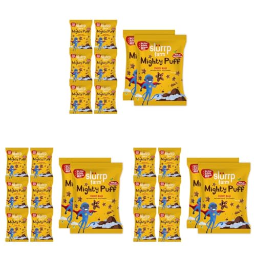 Image of Slurrp Farm Healthy Snacks for Kids | Mighty Puff Choco Ragi | Not Fried, No Maida | Ragi Snack for School Tiffin and Travel-Friendly | 8 X 20g Each (Pack of 3)
