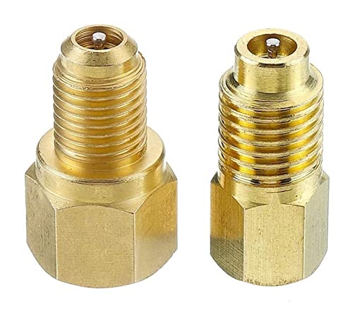shuaike 2 PCS Tank Soupape de récupération du réservoir de récupération Adaptateur en Laiton 1/4 à 1/2 Pouce for la climatisation Cover