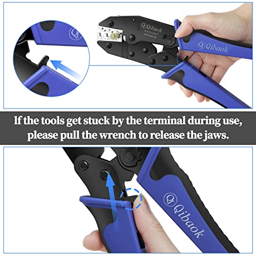 image for Crimping Tool Set Qibaok Ratcheting Wire Crimper Tool with 4 PCS Inter