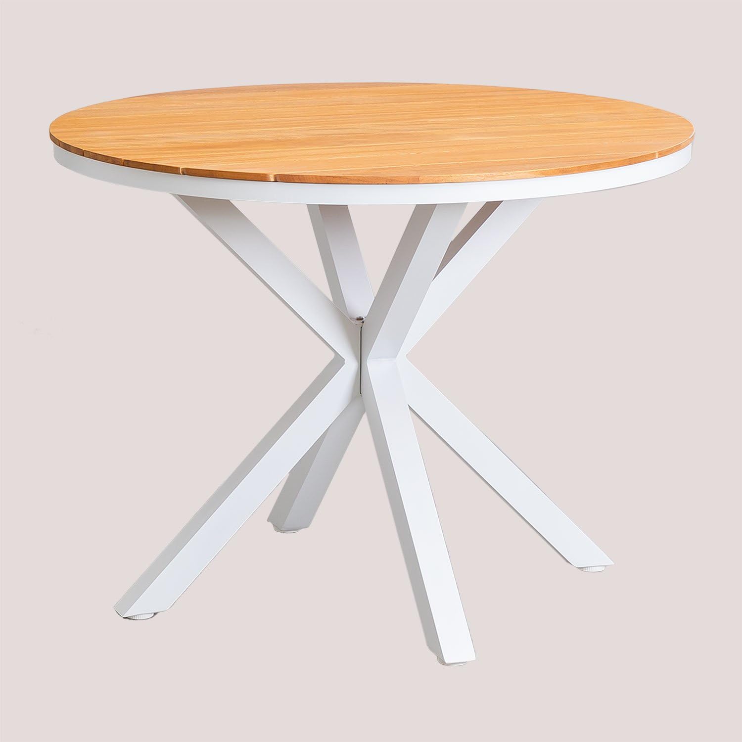 SKLUM Runder Gartentisch aus Aluminium und Eukalyptusholz Archer