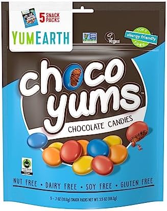 YumEarth Choco Yums, 5-0.7 Ounce Snack Packs, Allergy Friendly, Gluten Free, Non-GMO, Vegan, No Artificial Flavors or Dyes (3.5 Ounce (Pack of 1))