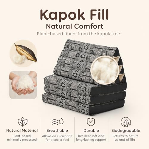 Image of Leewadee Thai Foldable Floor Mat 67 x 21 inches Kapok with Backrest