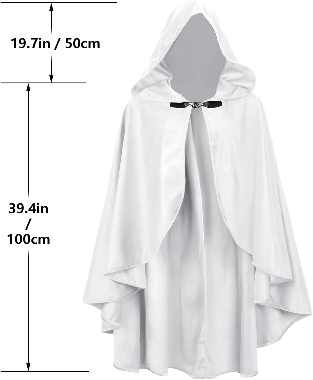 Medieval Cloak with Hood Short Hooded Cape for Adult Men and Women Halloween Renaissance - Image 4
