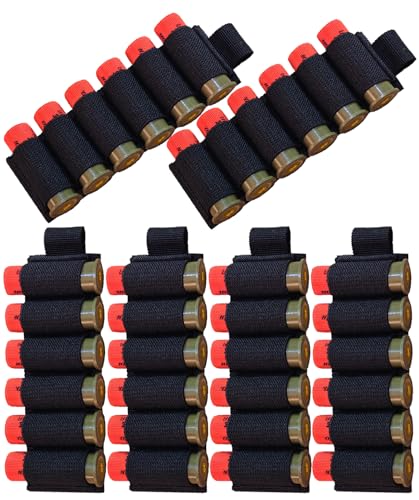 JOCTUBO 6 Packs 6 Rounds Shotgun Side Saddle Carrier. 12/20 Gauge Shotgun Shell Holder. Molle Buttstock Shotgun Card with Adhesive Back Sticker…