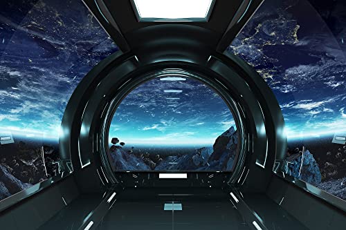 Niwo Art - Outer Space Views From The Spaceship A, Universe Wall Mural | Peel & Stick Self-Adhesive Large Wallpaper (96"X144") #TOP1
