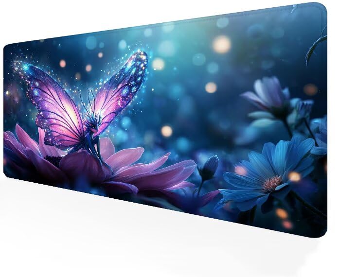 Tapis de souris violet XXL 900x500mm grand format avec base antidérapante Papillon G1-299