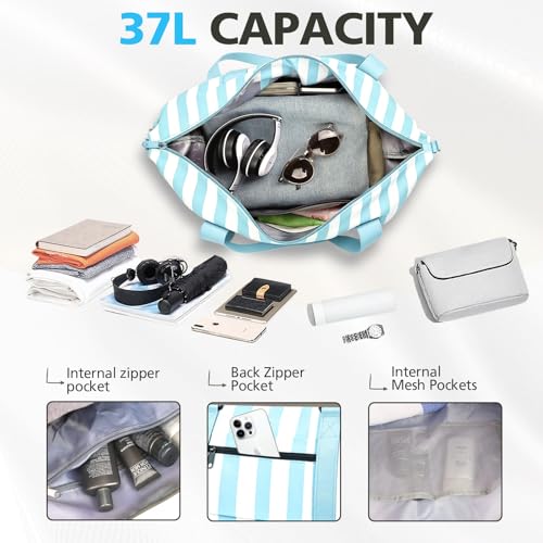 Image of TOPBAG Travel Duffle Bag, Waterproof Weekender Carry On Tote Bags for Women, Sport Gym Bag for Men, Hospital Bag for Labor and Delivery, Overnight Luggage Bag with Trolley Sleeve