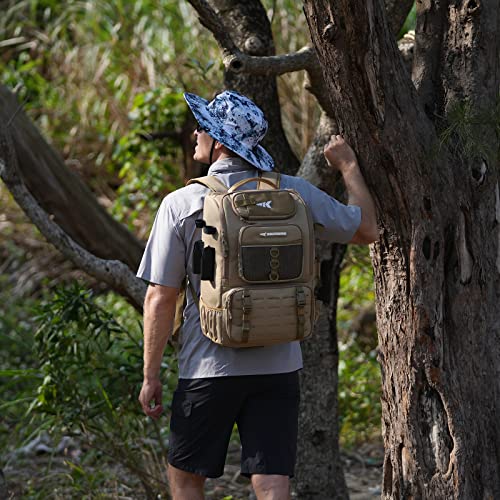 Kastking Karryall Fishing Tackle Backpack With Rod Holders 4 Tackle Boxes,40L Large Storage Water-Resistant Fishing Bag Store Fishing Gear And Equipment For Fishing,Camping,Hiking,Outdoor Sport #TOP5