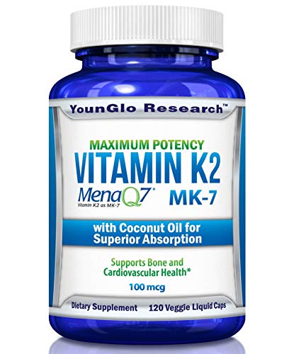 Vitamin K2 MK7 - MenaQ7 and Coconut Oil for Superior Absorption - 120