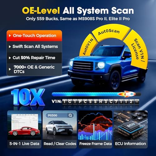 Autel MaxiCOM MK900 Bidirectional Scanner: 2026 Up of MaxiCheck MX808S MK808S, Work as MK900-BT MK900BT MX900 OBD2 Diagnostic Tool w/ 3000+ Active Test, 40+ Service, CAN-FD&DOIP, All System, FCA 11 OS - Image 7