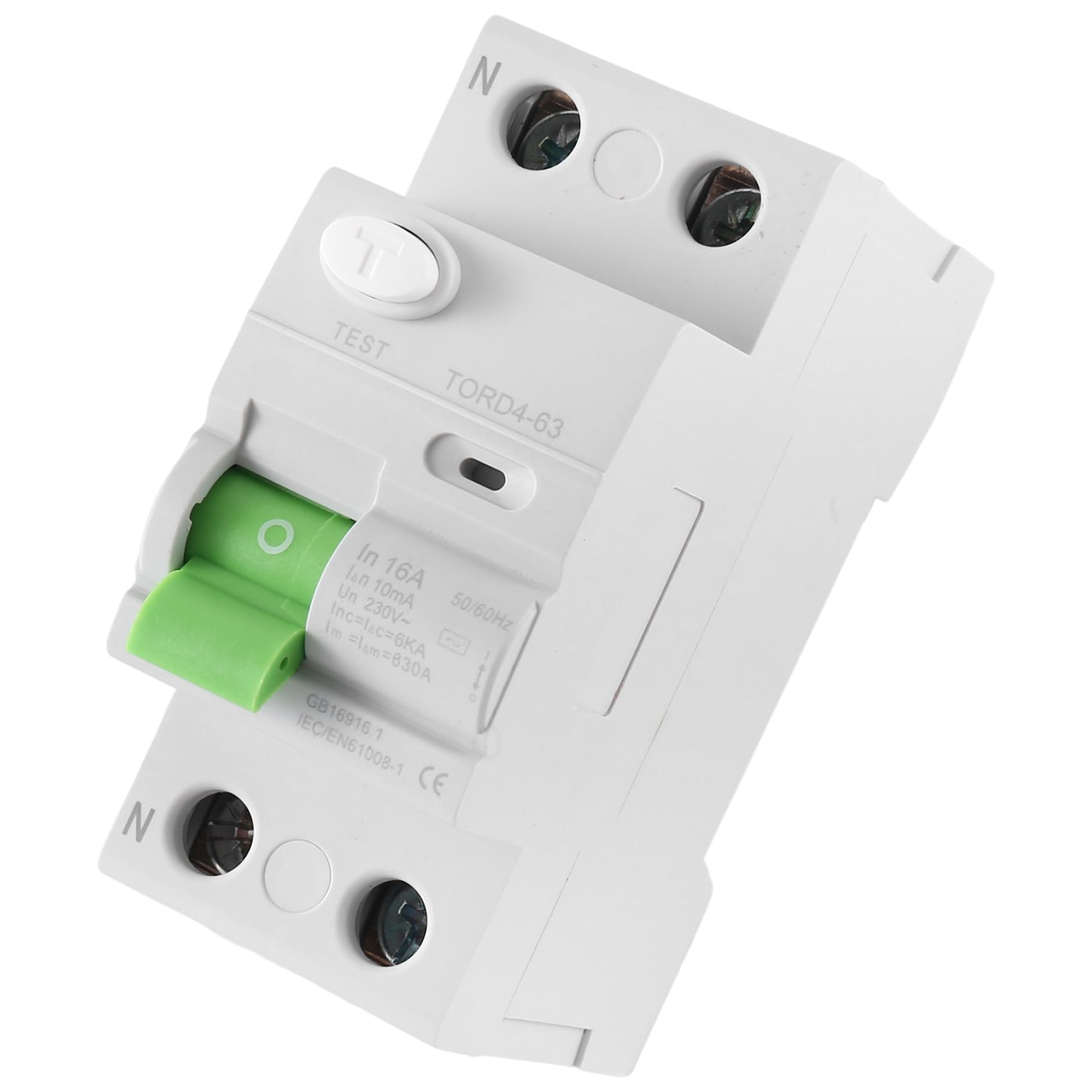 Bosiyrggrl Ac 2P 6Ka Rccb Rcd 230V Residual Current Circuit Breaker Differential Breaker Safety Switch Tord4-63, 2P 16A 10Ma