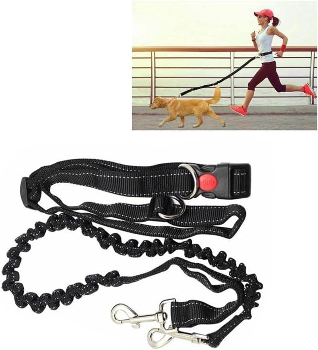 Dog Leash hands Free Running Dog Lead Adjustable Waist Belt For Jogging Hiking Walking Dog Lead Leash Bungee Harness 1Pcs