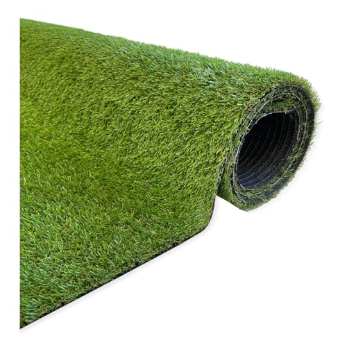 Acomoda Textil – Césped Artificial Alta Densidad para Interior Exterior. Rollo Hierba Sintética con Orificios Drenaje y Fácil Instalación para Jardín, Terraza, Piscina y Patio. (Altura 20mm, 2x5m)