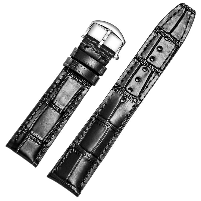 Bracelet de montre en cuir IWC en vachette véritable façon alligator avec rivets