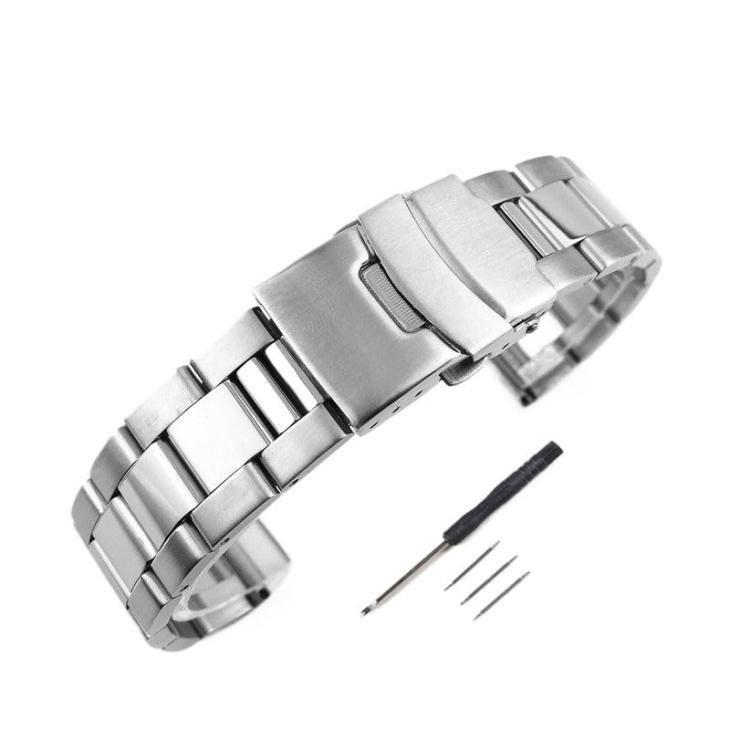 Bracelet de montre en métal avec boucle pliante sécurisée pour boîtier universel