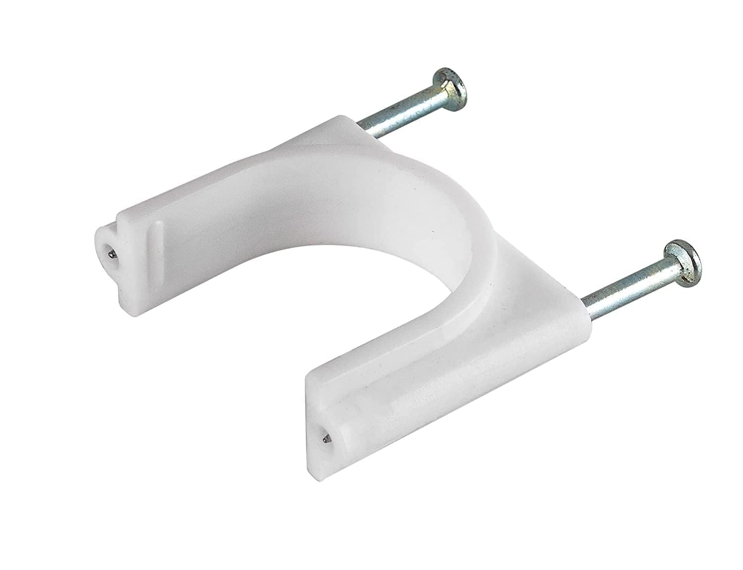 20mm Diameter Double Nail Cable Clips Wire Fastener Circle Cable Clips With Metal Nails (100 Piece) White Color.-image-30
