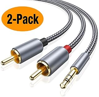 RCA Cable, oldboytech 3.5mm to 2-Male RCA Adapter Audio Cable [2-Pack,6ft,Hi-Fi Sound] Nylon-Braided