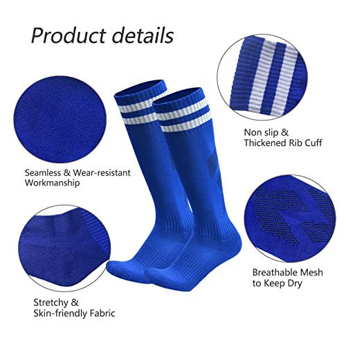 Ultrafun 6 Pairs Soccer Socks Color Stretchy Compression Knee High Tube Socks Football Athletic Socks For Men Women Teens (6Pairs-Yellow) #TOP2