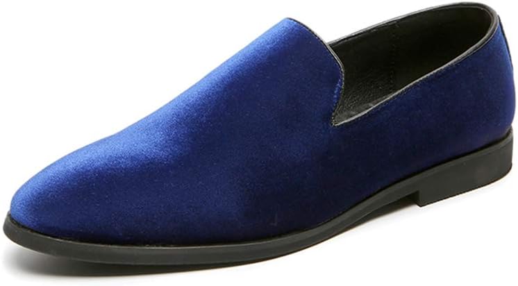 FLQLMen's Luxury Penny Loafer Slip-On Velvet Shoes Party Dancing Shoes Suede Wedding Shoes Plus Size 7-13