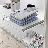 Casaenorden - Juego de guías para balda extraíble de Armario vestidor, Acero Plata