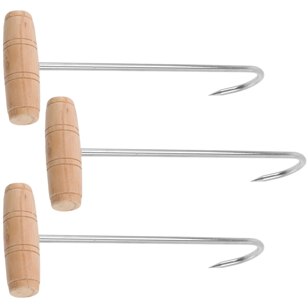 SHINEOFI Set 3 Pezzi Alzacoperte in Acciaio Inossidabile Manico in Legno, Superficie Liscia, Accessorio Aiuto Scarpe per Proteggere Scarpe e Piedi