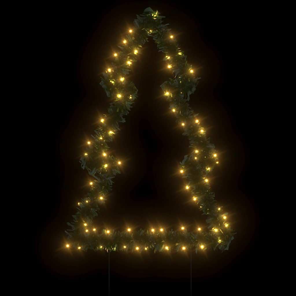Weihnachtsbaum mit 80 LEDs, 60 cm Höhe, grünen Tannennadeln, IP44 wasserdicht, USB betrieben, mit Erdspießen für Innen und Außen, energiesparende Weihnachtsbeleuchtung für Haus, Garten