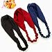Produktbild Homeofying Normallack-Süßigkeit-Farben-elastisches Justierbares Weinlese-Frauen-Normallack-Querknoten-breites Hairband-Stirnband-elastisches Headwear Navy blau