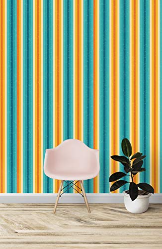 Image of DWELLSINDIA Vibrant Stripes Self Adhesive Wallpaper Waterproof, Scratch Resistant, Laminated 41cm x 244cm