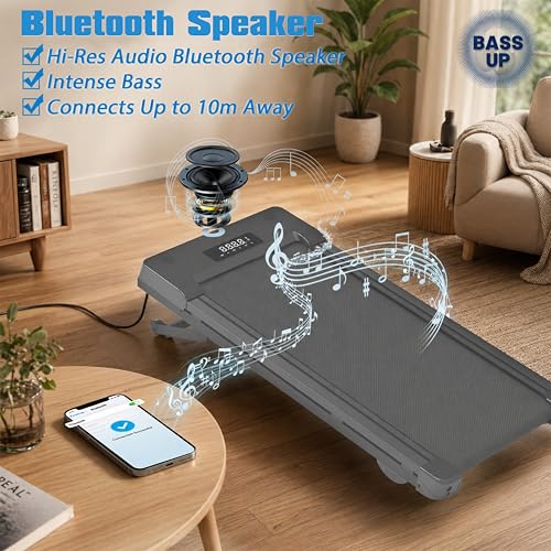 Image of PACEROCKER Walking Pad Treadmill for Home & Office, 9-Level 12% Auto Incline, 450 lbs Capacity, Built-in Bluetooth Speaker, Compact Under Desk Treadmill for Walking & Hiking