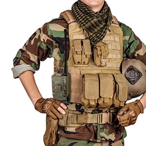 1000D Nylon Tactical Radio Holder Radio Case Radio Pouch Military Molle Radio Walkie Talkie Holder Bag Hunting Magazine Pouches Pocket For Two Ways Walkie Talkies Compatible (Cp) #TOP4