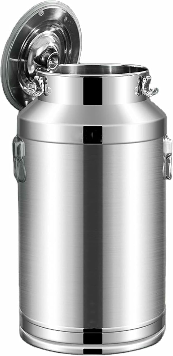 Lattiera in acciaio inox con maniglia per il trasporto e coperchio sigillato, contenitore per liquidi resistente per uso intensivo