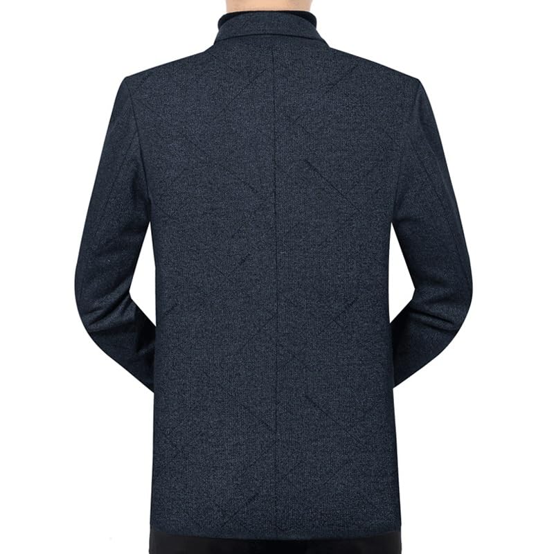 Mens Blue Tweed Casual Blazers Classic Fit Two Button Sport Coat Fashion Notch Lapel for Daily Party Business2