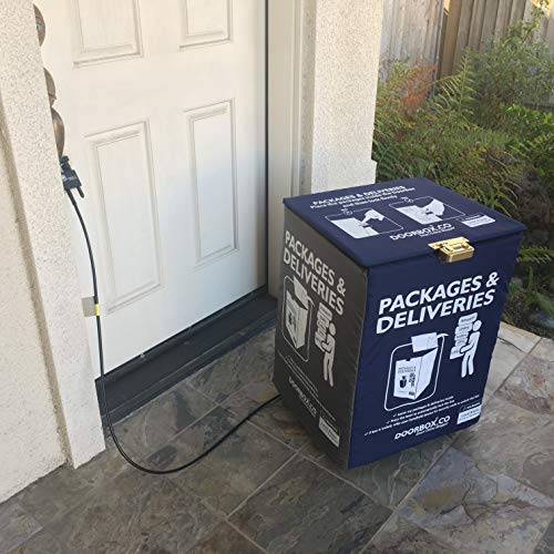 DoorBox - Waterproof Package Delivery Box (US & Internationally Patented) Steel Cable, Anti-Theft
