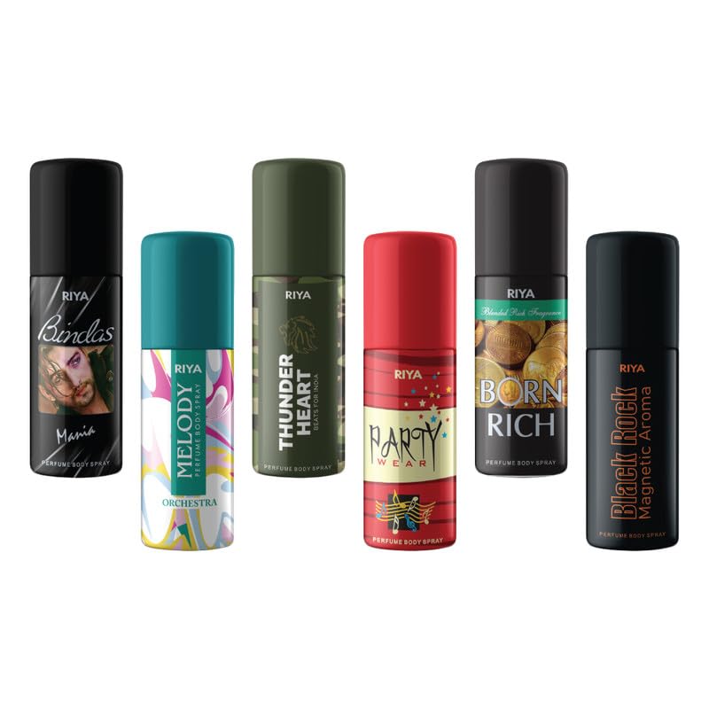 Image of Riya Bindas & Melody Orchestra & Thunderheart & Women & Born Rich & Black Rock Deodorant For Unisex 40 ML Each