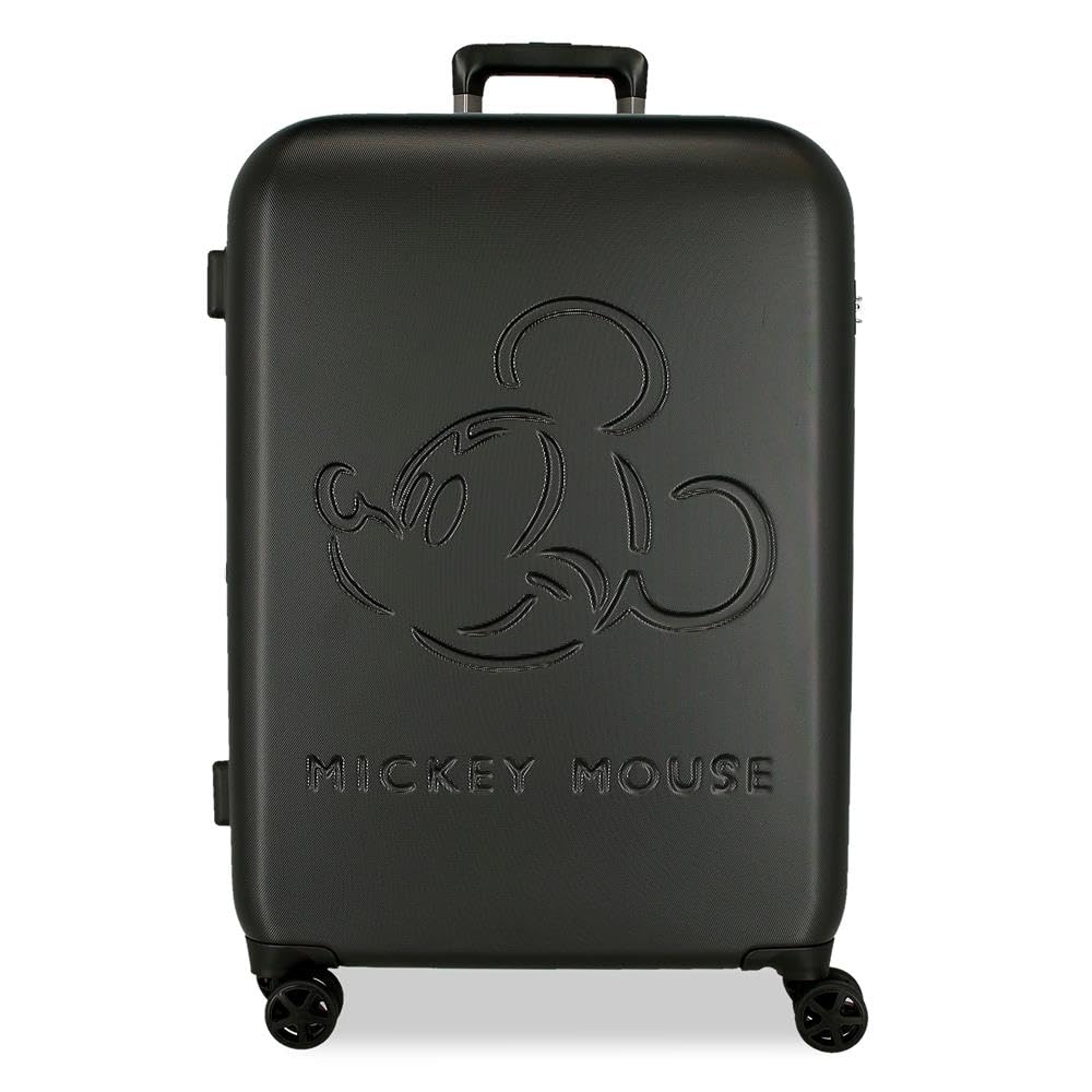 Disney Mickey Good Trip Walizka średnia czarna 49 x 70 x 27 cm sztywna 3,86 kg zamknięcie TSA ABS 3,86 kg 92,61 l wysuwana, Czarny (Black), Talla única, średnia walizka