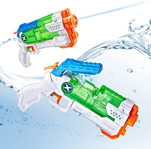 X-Shot Water Warfare Micro Fast-Fill Water Blaster (2 Pack) by ZURU with Struggle Free Packaging, Summer Watergun, XShot Water Toys, 2 Blasters Total, Fills with Water in just 1 Second! (2 Pack)