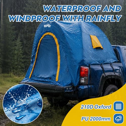 Image of Pickup Truck Tent for Camping 5.5-5.8FT Bed, PU2000mm Waterproof Truck Bed Tent with Rainfly, Comfortable and Roomy Pickup Bed Tent for 2 Person Car Camping