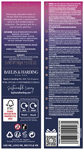 Baylis & Harding Wild Fig & Pomegranate Luxury Bath Bomb Fizzers Trio Gift Set (Pack of 1) - Vegan Friendly - Image 7