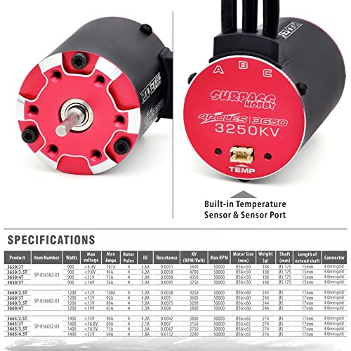 Motor brushless impermeable 3250KV con torque de 4 polos 4