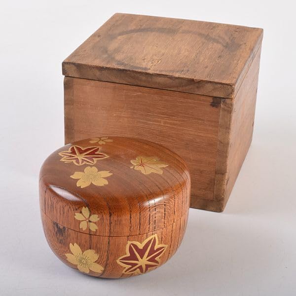 Amazon.co.jp: 茶道具 雲錦蒔絵 木地棗 裏千家十一代精中宗室（玄々斎  