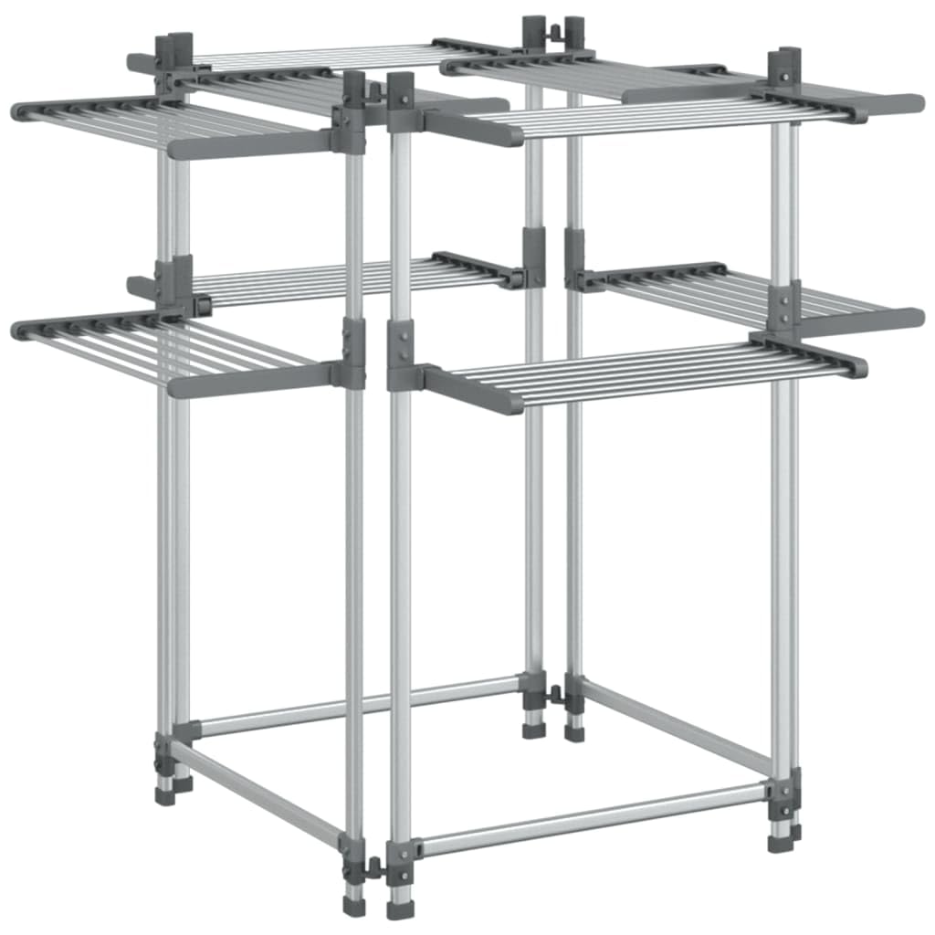 Wäschetrockner aus Aluminium 107x107x120 cm - Klappbarer Wäscheständer mit 33 m Gesamthängelänge für Badezimmer und Balkon