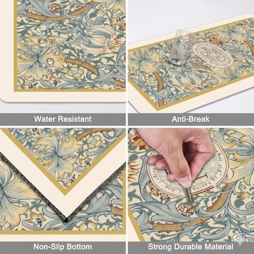 Image of Kitchen Anti Slip Mat for Floor, Waterproof Washable Kitchen Mats, Non Slip Kitchen Floor Mats for Home, Soft Mats for Kitchen, Kitchen Mats for Floor Anti Slip (Botanic- Multi)