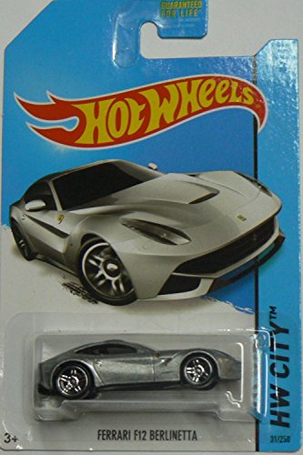 2014 Hot Wheels Hw City 31/250 - Ferrari F12 Berlinetta - Silver