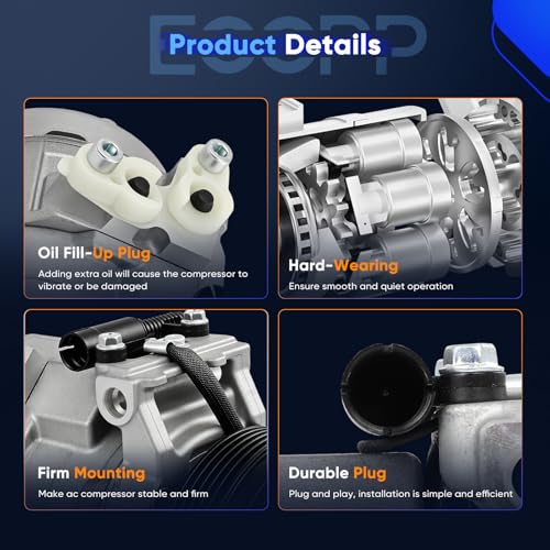 Image of ECCPP AC Compressor Fit for BMW X5 3.0L 2001-2002 | Fit for Land Rover Range Rover 4.4L 2003-2005 Fast Cooling A /C Compressor with Clutch