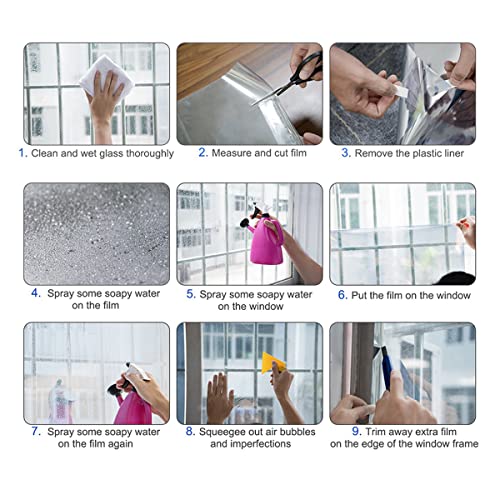 Window Film Daytime Privacy Protection One Way Mirror Reflective Adhesive Window Tint Heat Control Anti Uv Window Glass Film, 17.7Inch X 60Inch, Blue Silver #TOP7