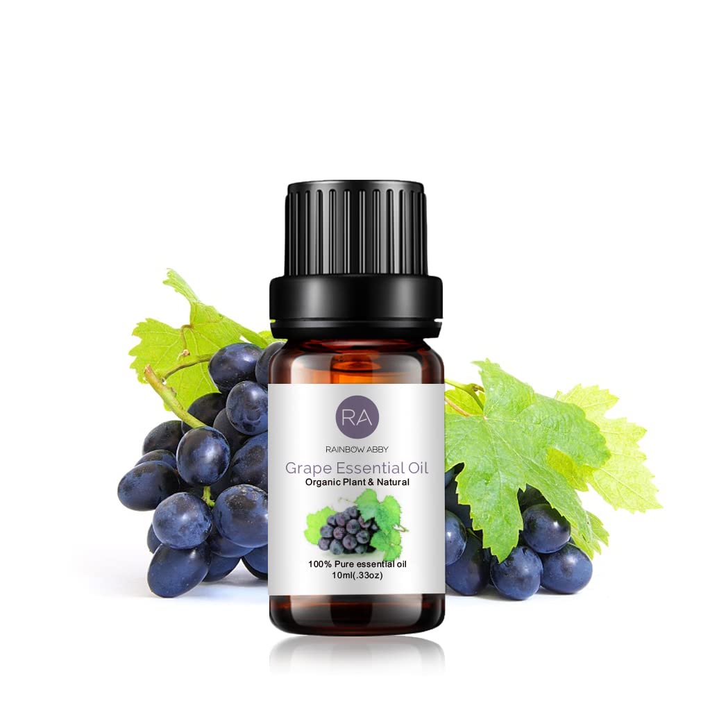 RAINBOW ABBY Grape Essential Oil - 100% Pure Premium Grade for Aromatherapy Diffuser, Massage, Skin Care - 10ml