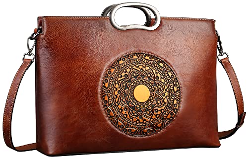 Genuine Leather Handbags for Women, Organizer Crossbody Bag Large Satchel
