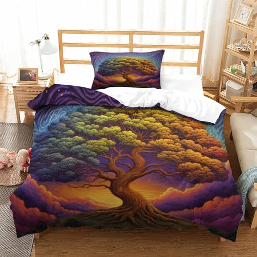 Housse de couette microfibre de qualité supérieure imprimé arc-en-ciel et univers 3D