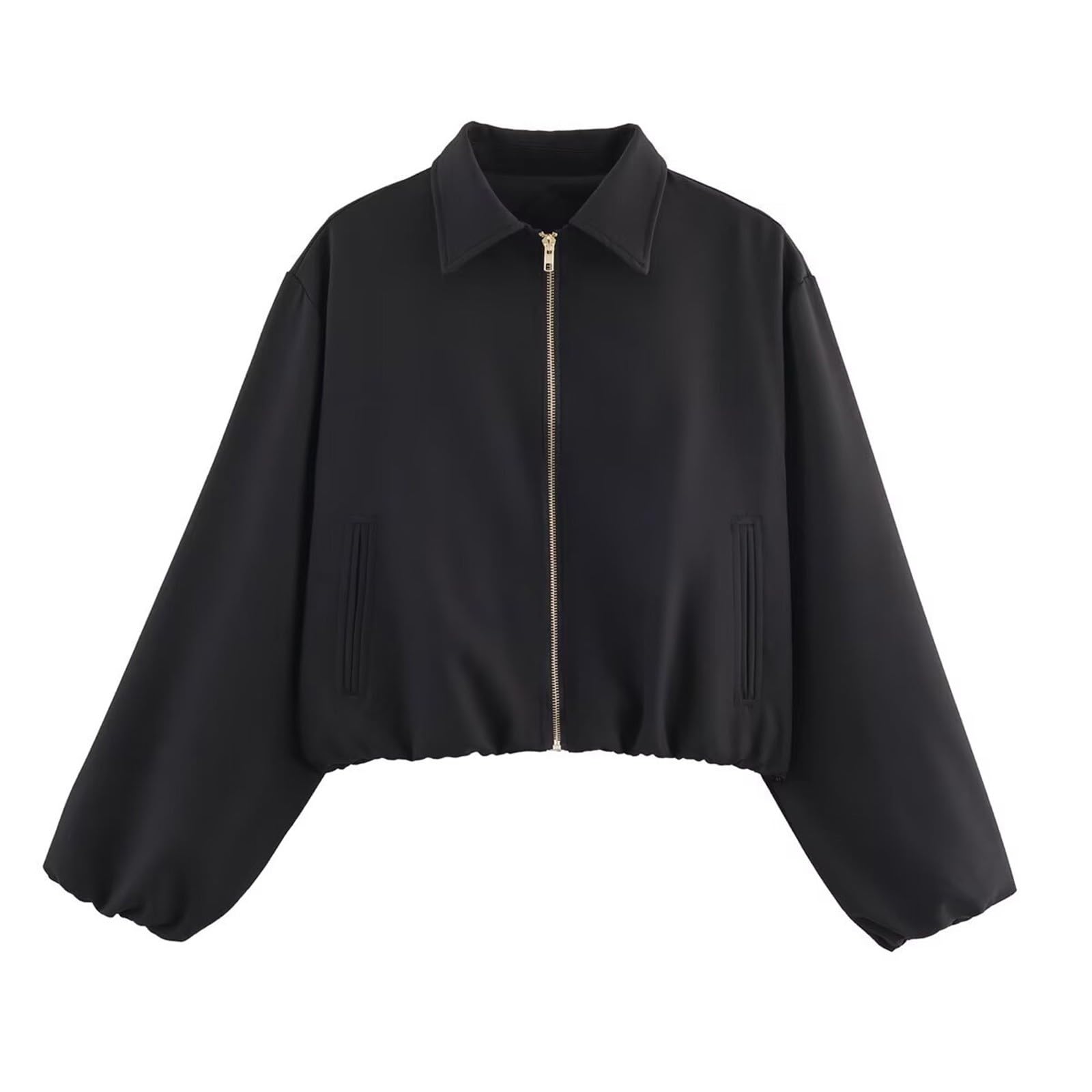 Giacca in pelle scamosciata da donna UK con cerniera completa e risvolto