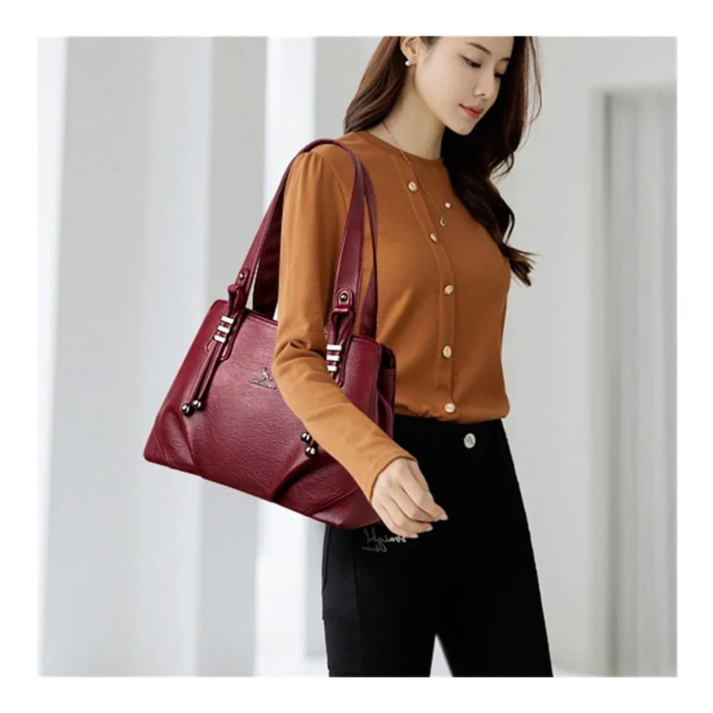 Miękkie skórzane luksusowe torebki damskie designerskie 3 warstwy torba na ramię crossbody damska duża pojemność zakupy torba kurierska